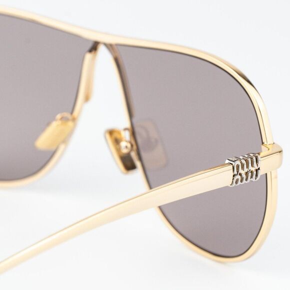 Miu Miu Women Sunglasses Gold Purple Brown Pilot MUA56S 5AK20I NEW AUTHENTIC